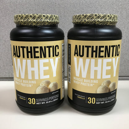 Jacked Factory Authentic Whey Muscle Building Protein Powder - Vanilla (Pack of 2)