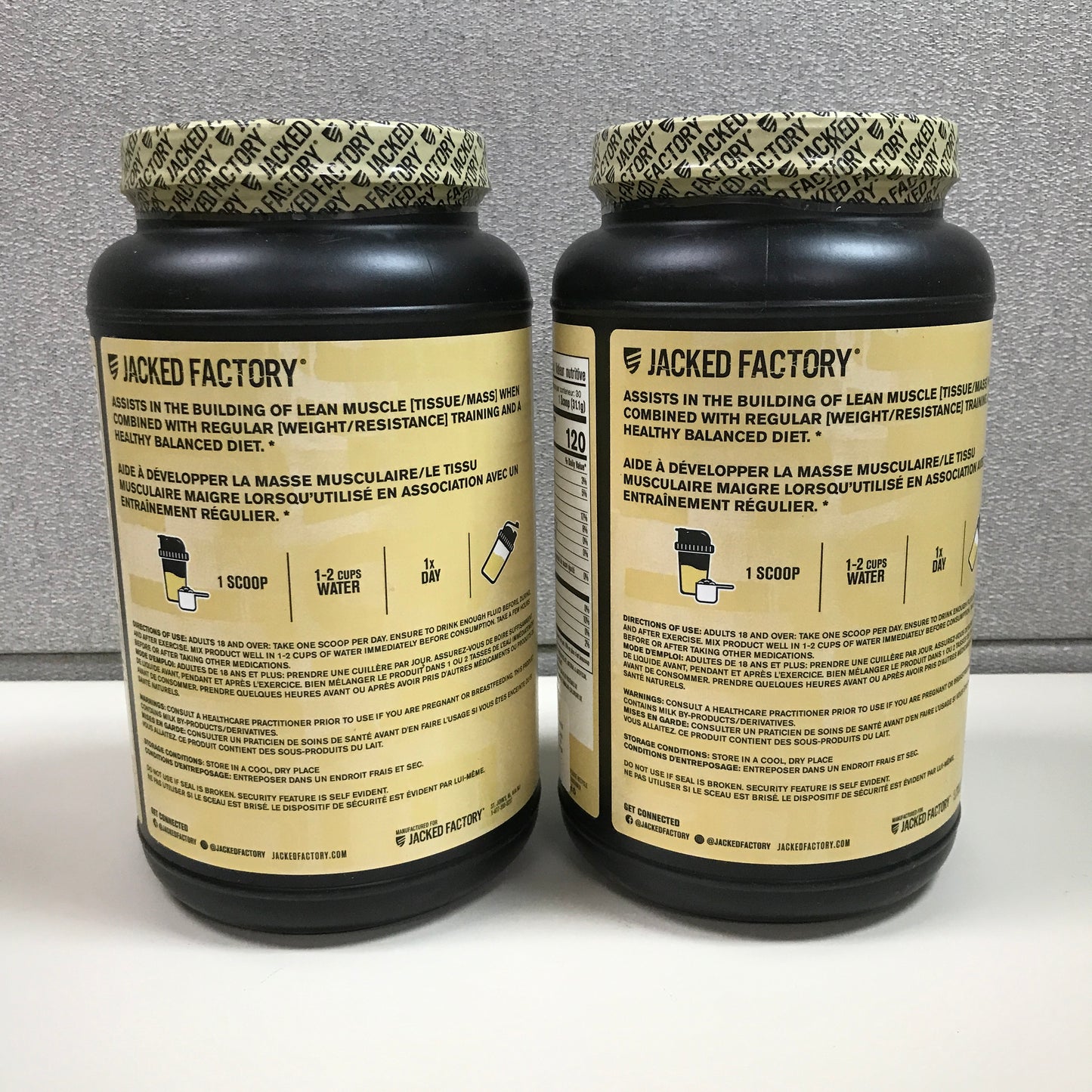 Jacked Factory Authentic Whey Muscle Building Protein Powder - Vanilla (Pack of 2)