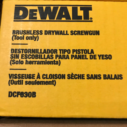 DEWALT 20V MAX* Drywall Screw Gun, Tool Only (DCF630B)
