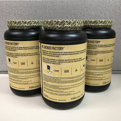 Jacked Factory Authentic Whey Muscle Building Protein Powder - Vanilla (Pack of 3)