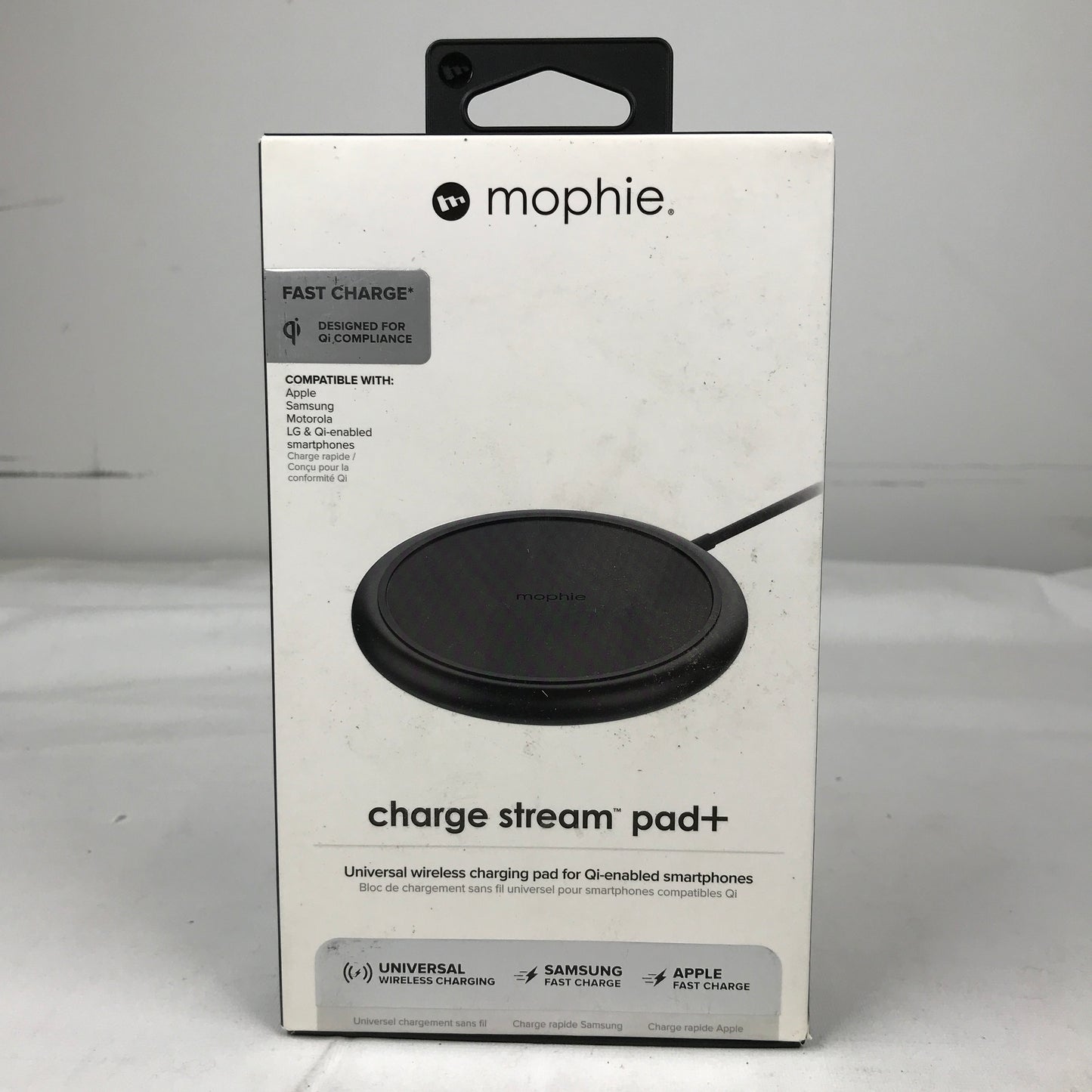 mophie Charge Stream Pad+ 10W Wireless Charging Pad for iPhone/Android - Black