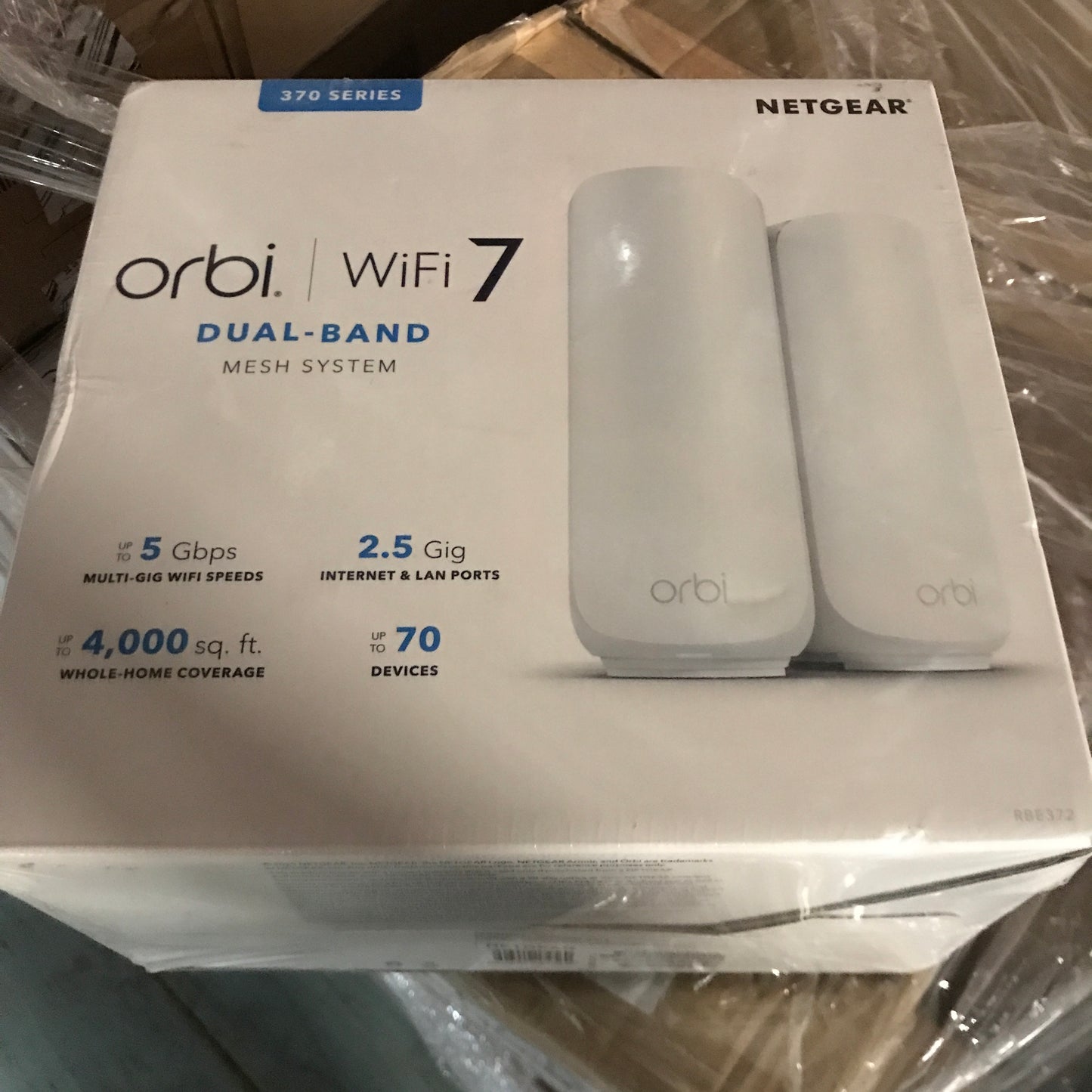NETGEAR Orbi 370 Series Dual-Band WiFi 7 Mesh Network System for Home (RBE372)