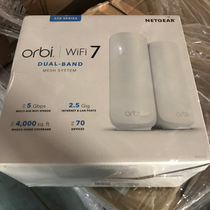 NETGEAR Orbi 370 Series Dual-Band WiFi 7 Mesh Network System for Home (RBE372)