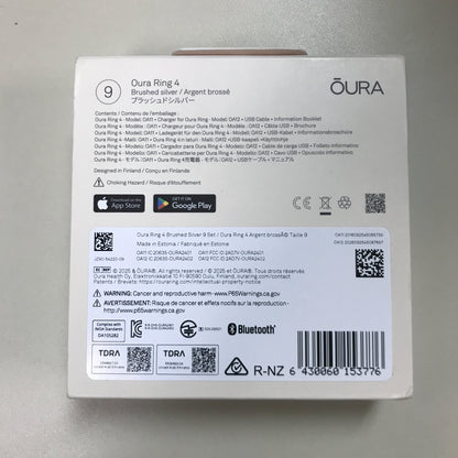 Oura Ring 4 Brushed Silver - Size 9