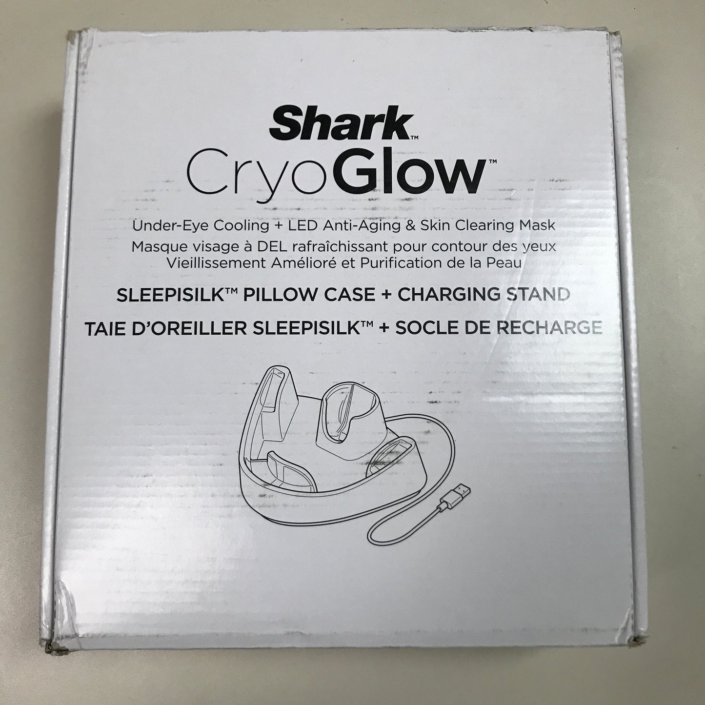 Shark CryoGlow Charging Stand (Lilac Chill) & Sleepisilk Pillow Case