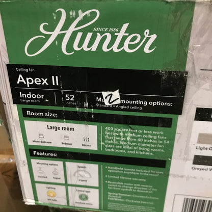 Hunter Apex II 52" 5 Blade LED Indoor Ceiling Fan