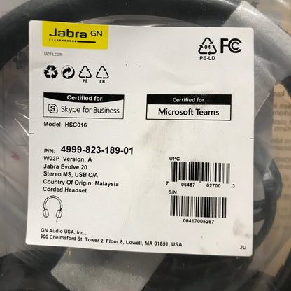Jabra Evolve 20 Wired Headset - 2 Pack