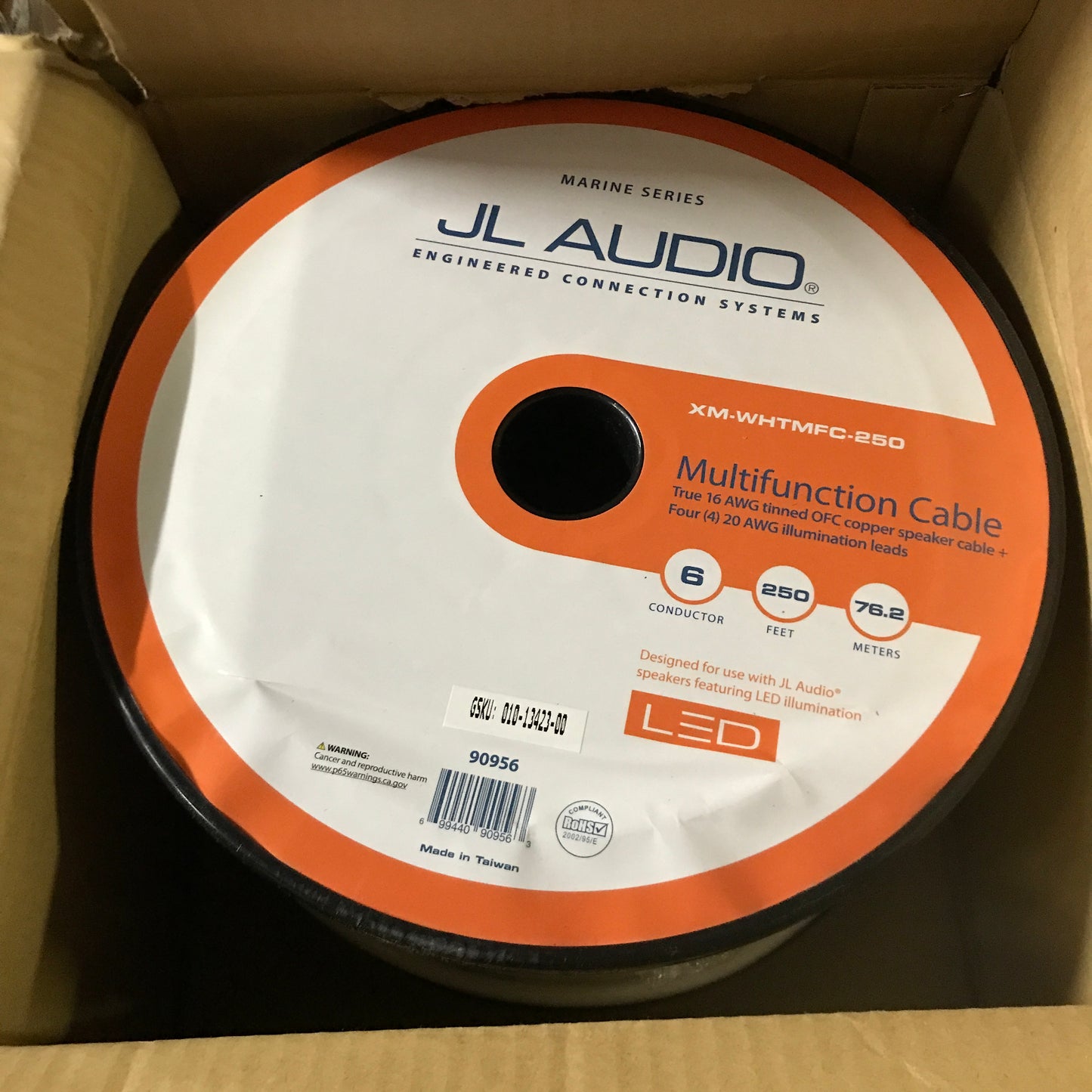 JL Audio White Multifunction Cable 250 FT (XM-WHTMFC-250)