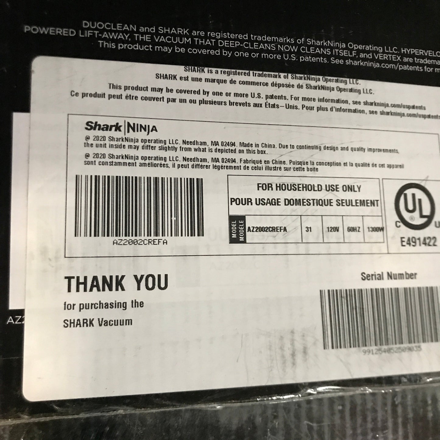 Shark Vertex DuoClean PowerFins Upright Vacuum