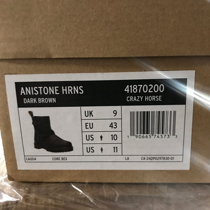 Dr. Martens Anistone Harness Boots - Dark Brown Crazy Horse