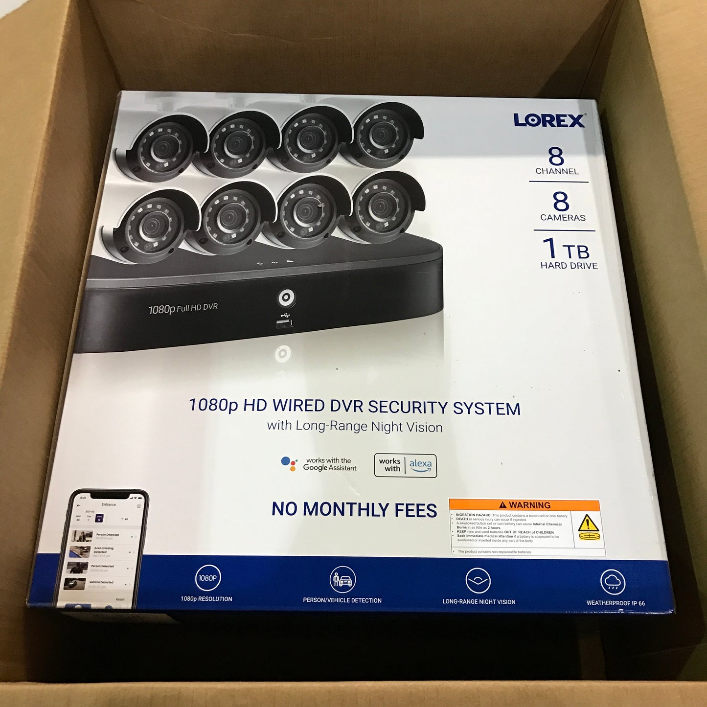Lorex 1080p 1TB Wired DVR System with 8 Analog Security Cameras