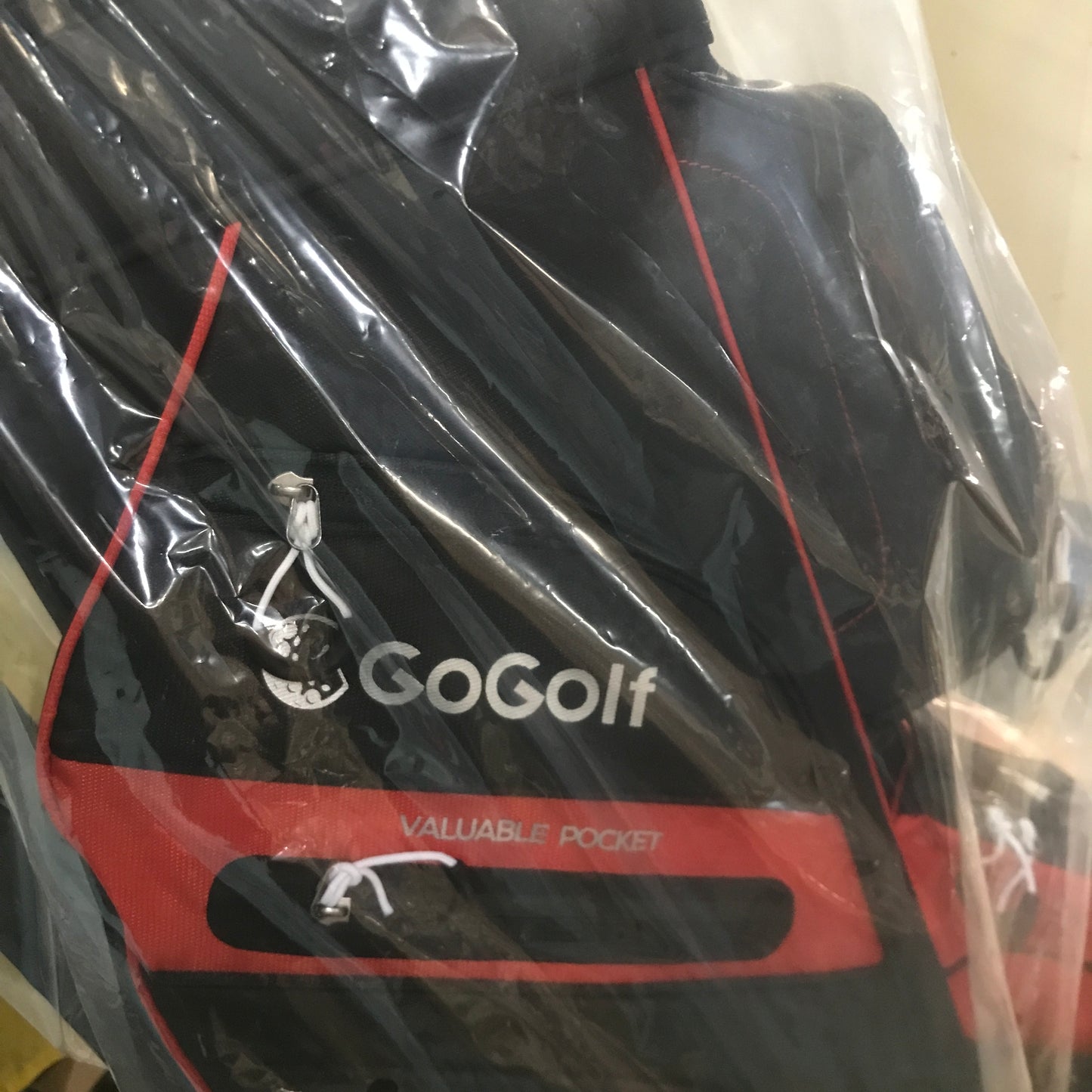 Goplus Lightweight Golf Cart Bag - Black / Red