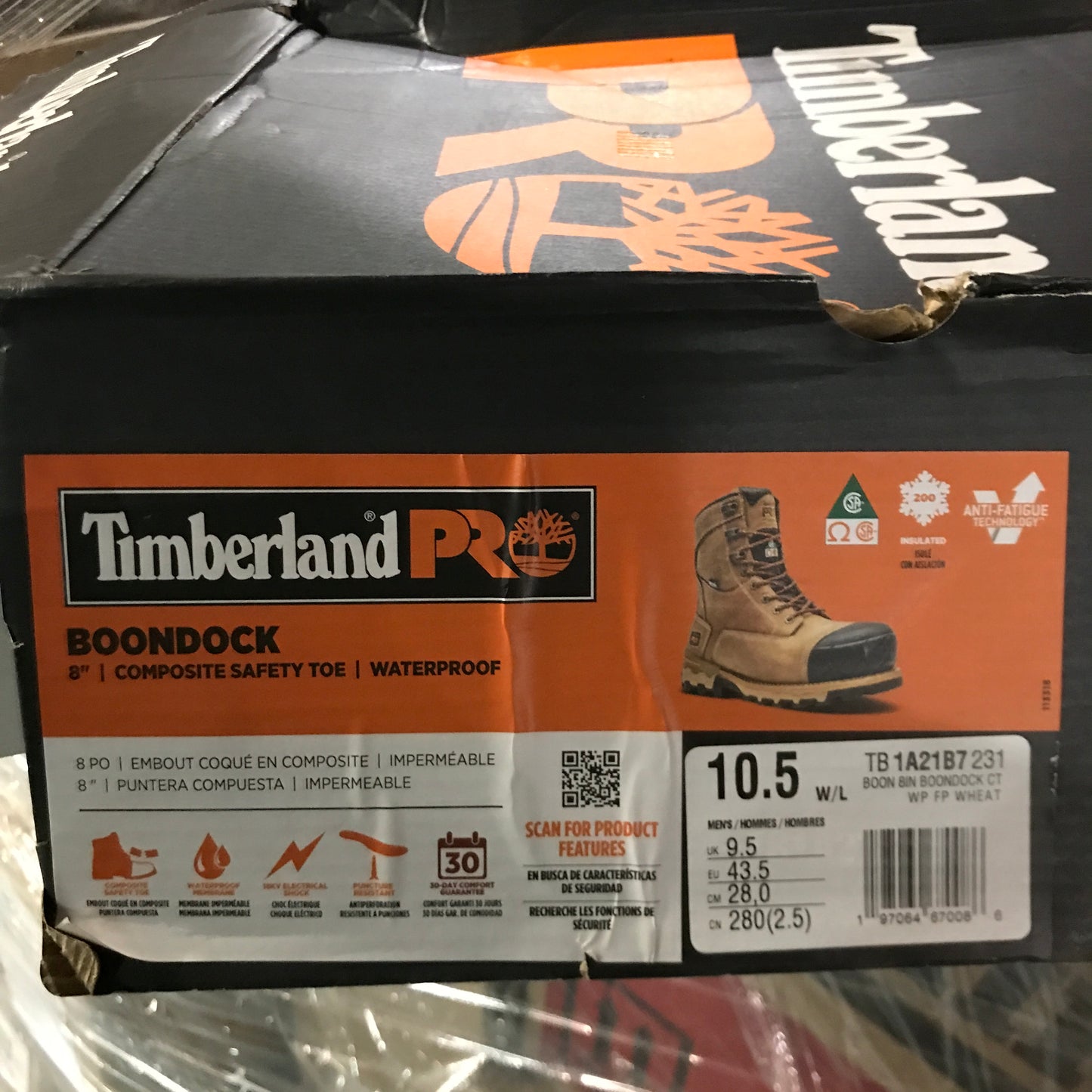 Timberland PRO Men's Boondock 8" Composite Toe Waterproof Insulated Work Boot - Wheat