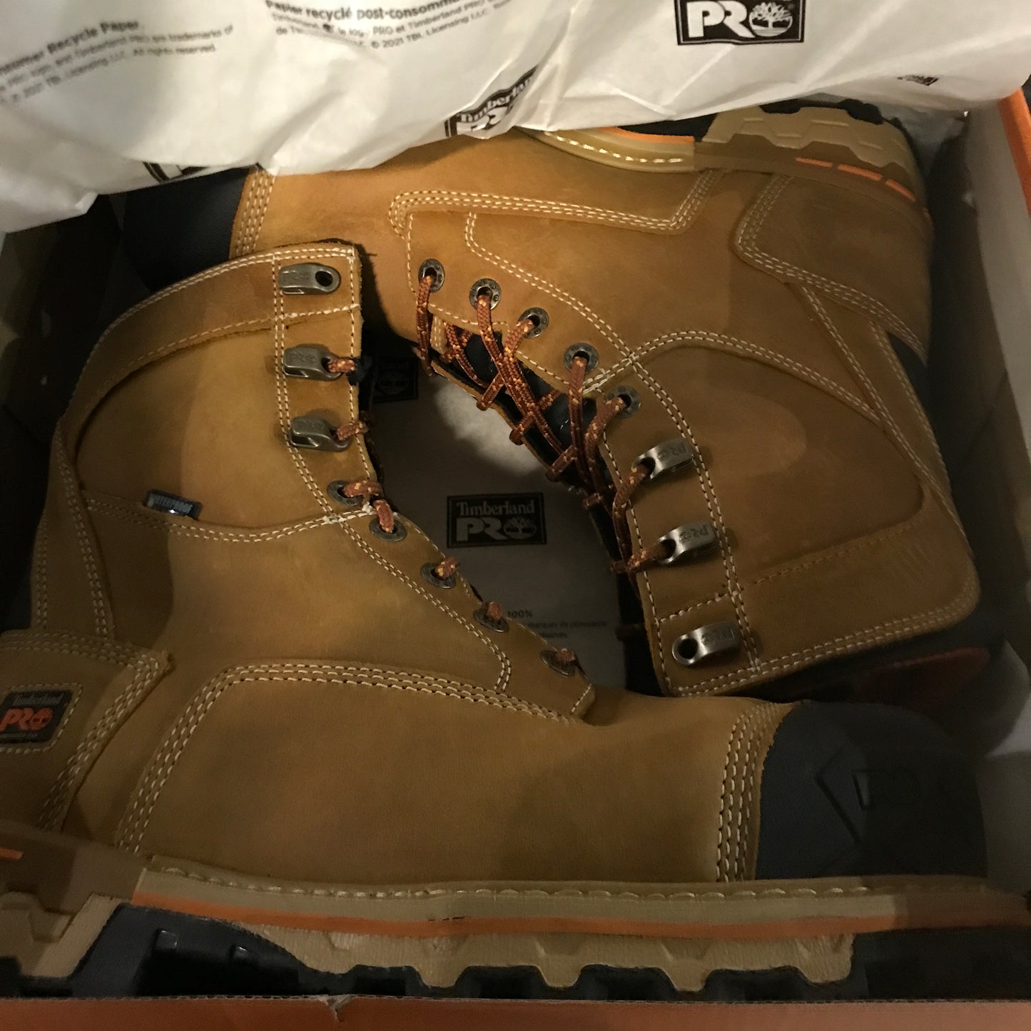Timberland PRO Men's Boondock 8" Composite Toe Waterproof Insulated Work Boot - Wheat
