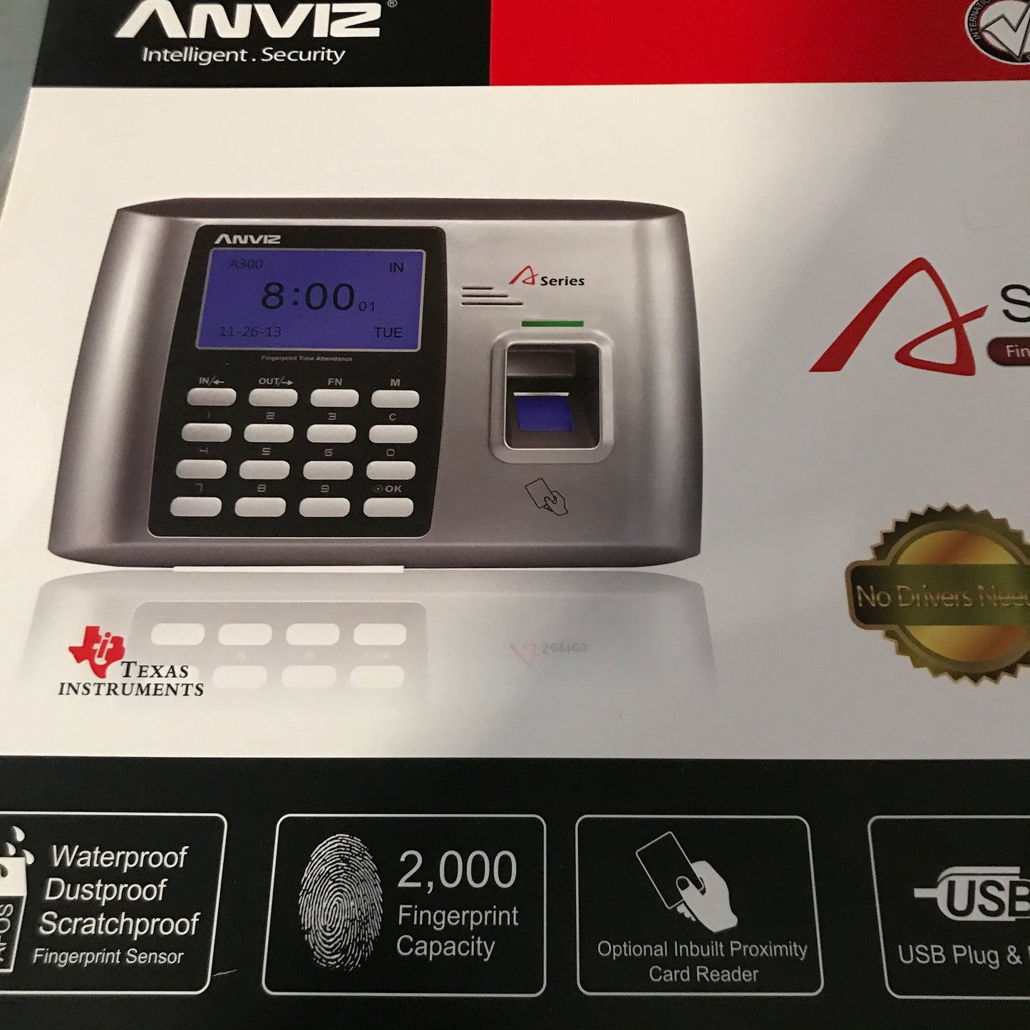 Anviz A300 WiFi Fingerprint & RFID Time Attendance Terminal