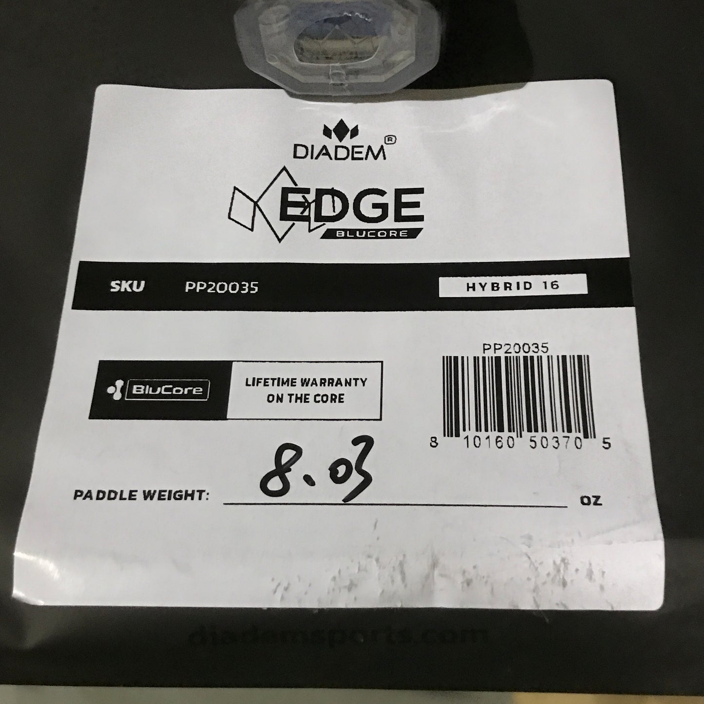 Diadem Edge BluCore Hybrid 16 Pickleball Paddle - Black 8.03oz