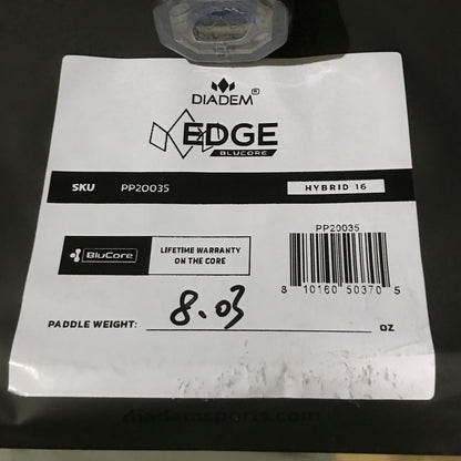 Diadem Edge BluCore Hybrid 16 Pickleball Paddle - Black 8.03oz