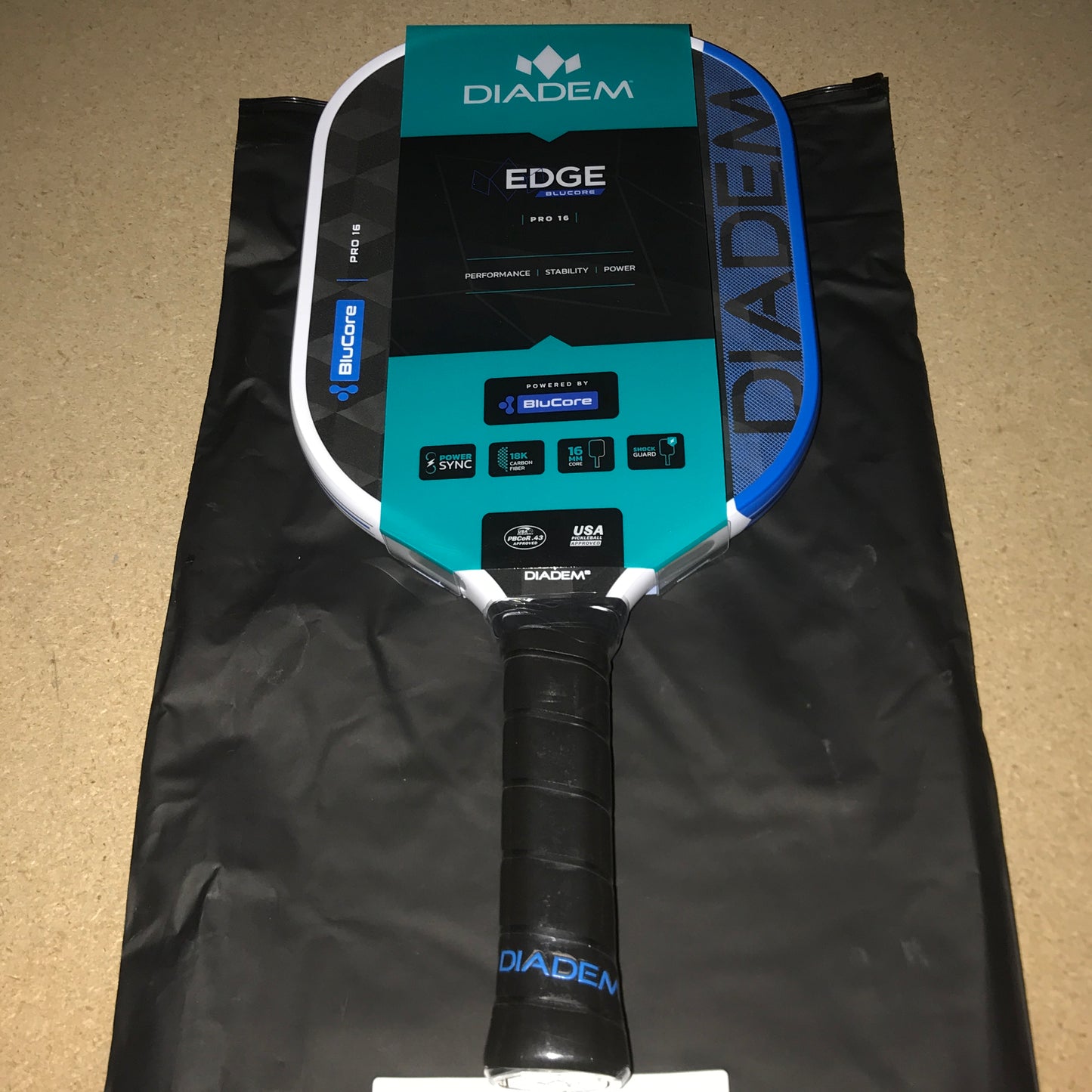 Diadem Edge BluCore Pro 16 Pickleball Paddle - Blue 7.93oz