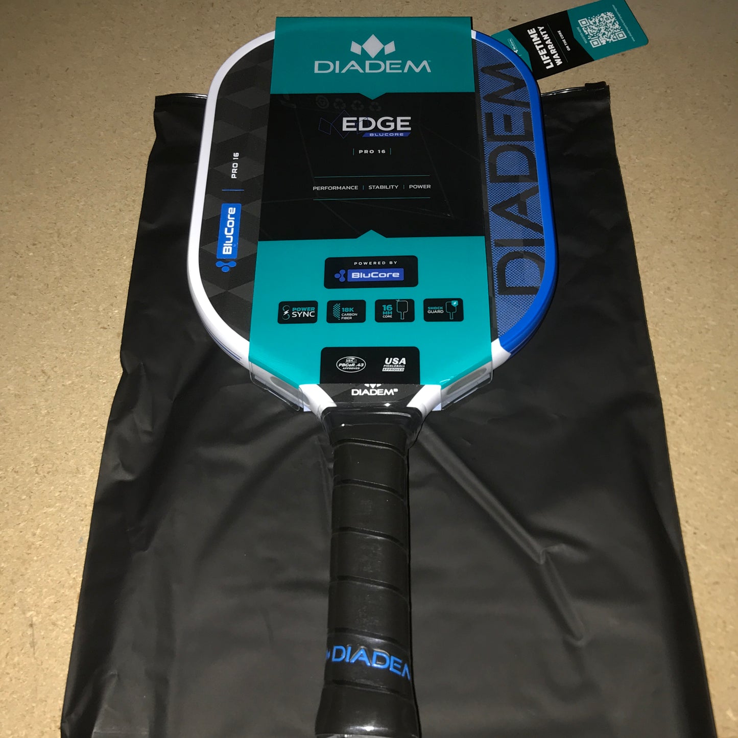 Diadem Edge BluCore Pro 16 Pickleball Paddle - Blue 8.07oz