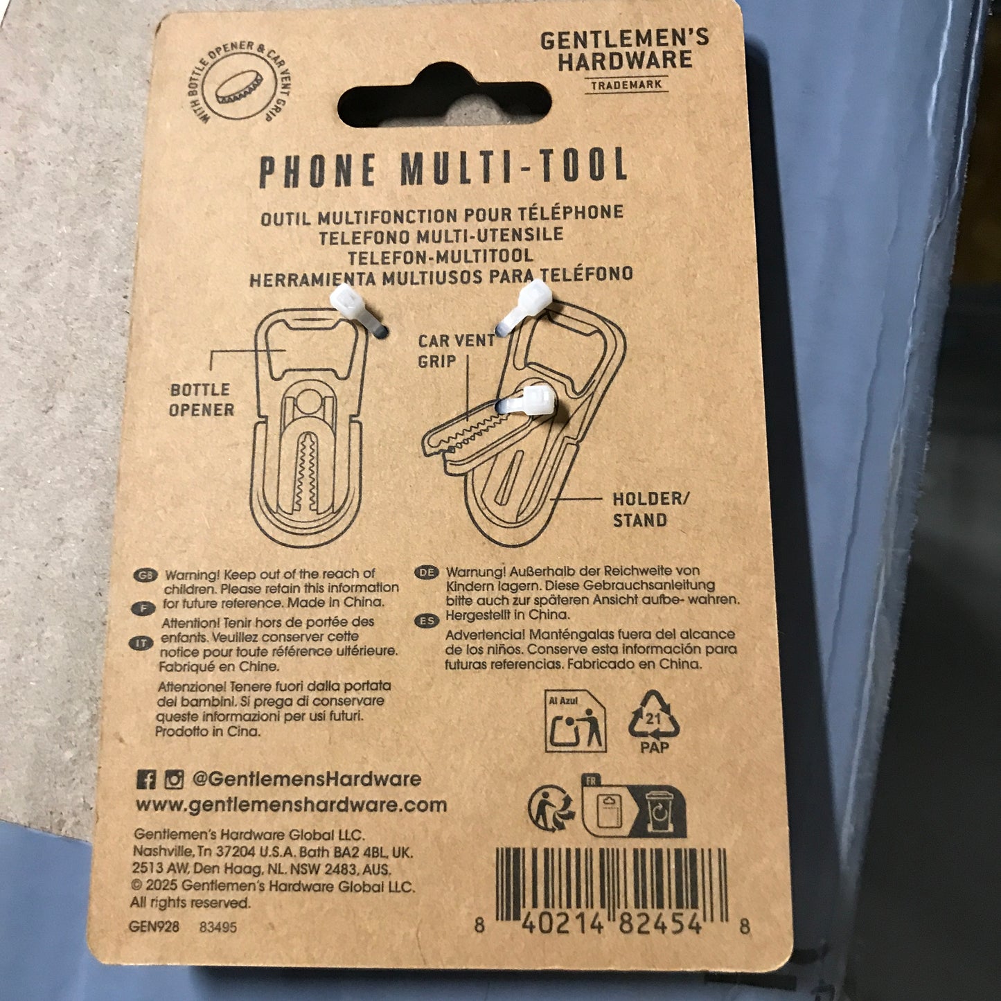 Gentlemen's Hardware Phone Multi Tool - 4 Pack