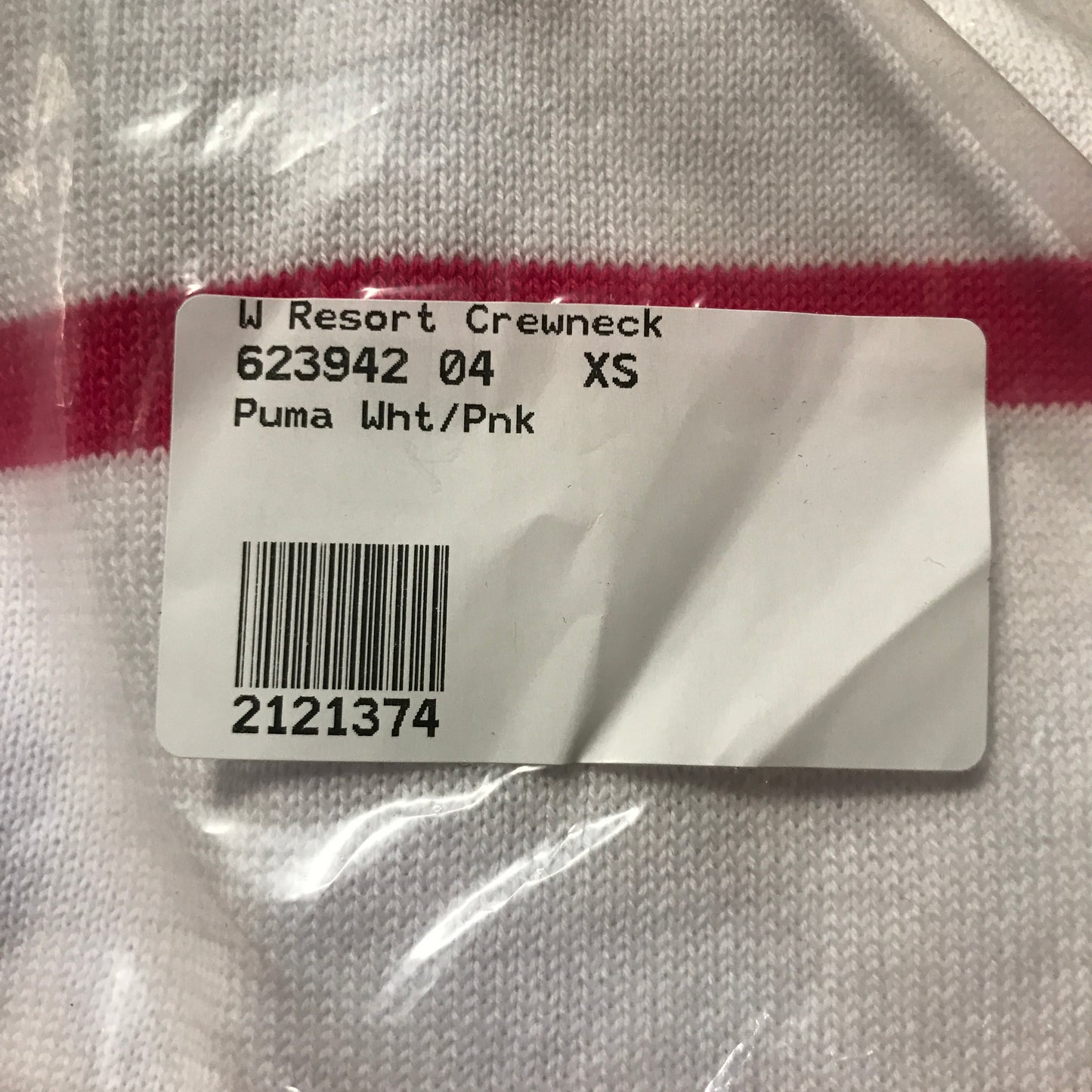 Puma Women's Resort Crewneck Golf Sweater - White Glow / Garnet Rose