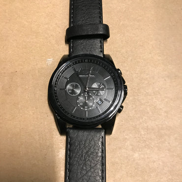 Armani Exchange Men's Chronograph Black Stainless Steel & Leather Watch - AX2098