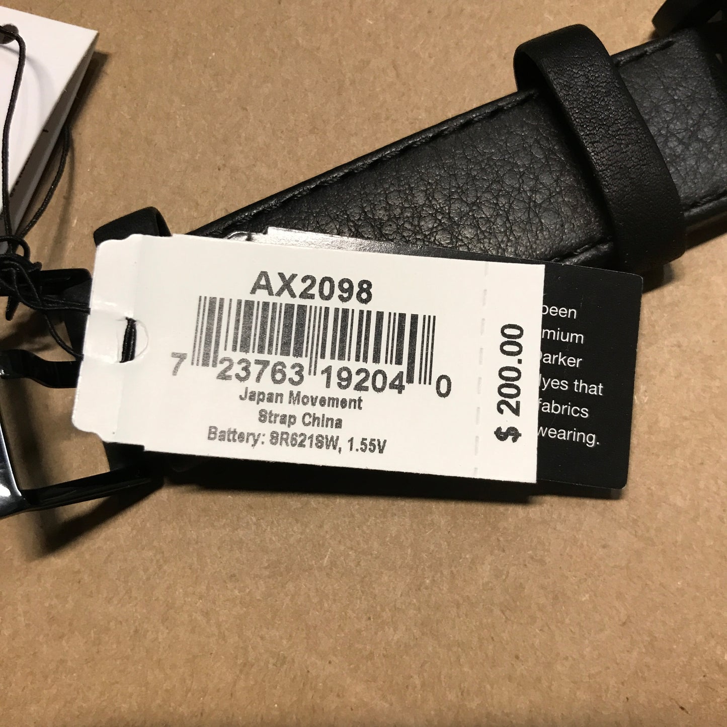 Armani Exchange Men's Chronograph Black Stainless Steel & Leather Watch - AX2098