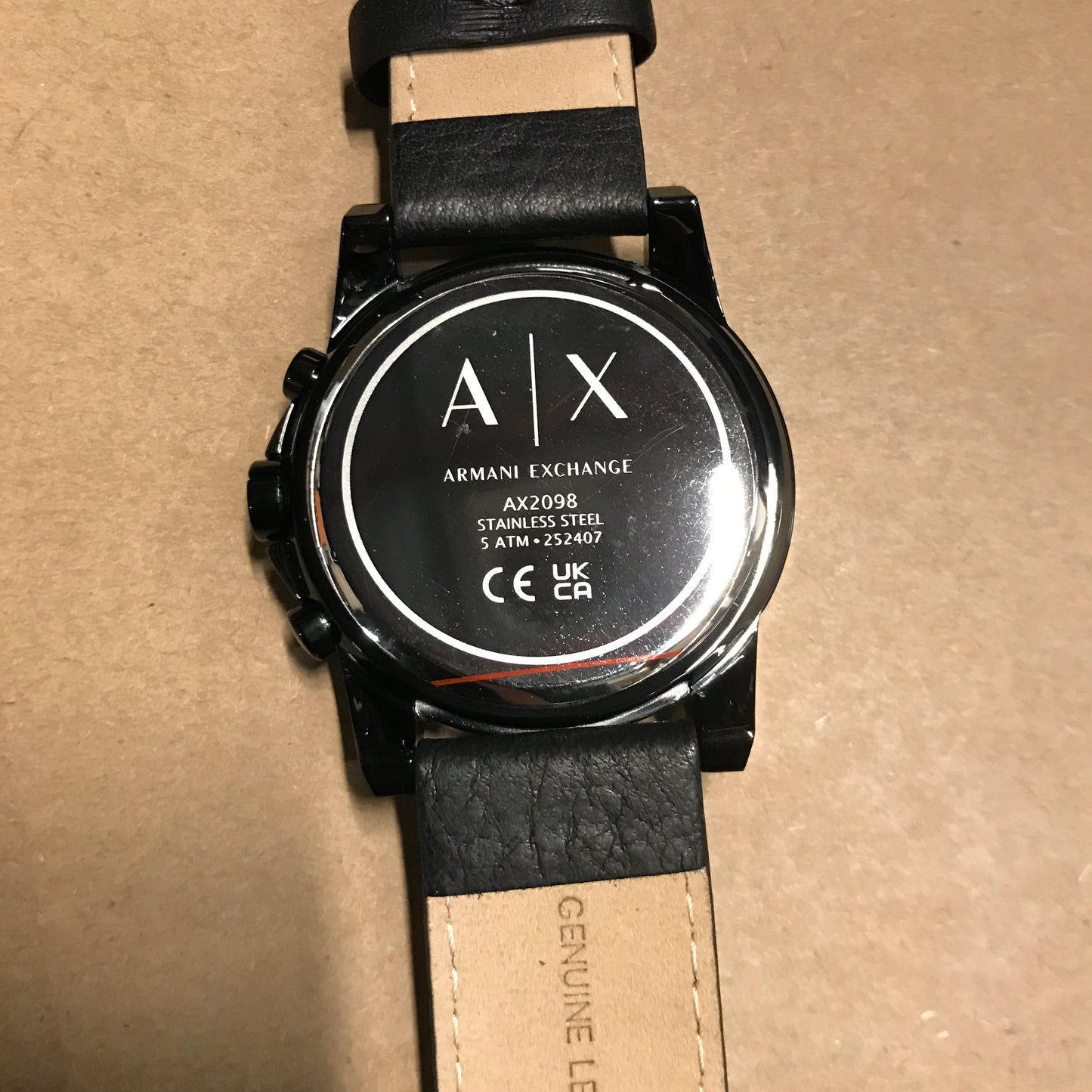 Armani Exchange Men's Chronograph Black Stainless Steel & Leather Watch - AX2098