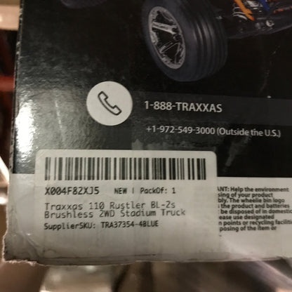 Traxxas 110 Rustler 2WD BL-2s Brushless 2WD Stadium Truck - Blue