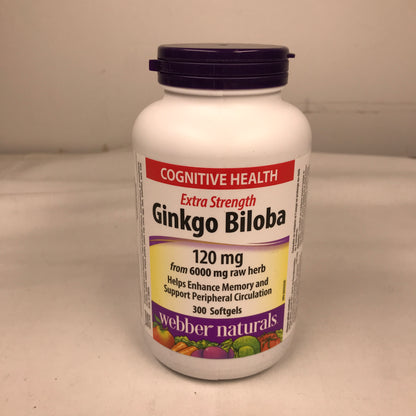 Webber Naturals Ginkgo Biloba 120 mg - 300 Softgels