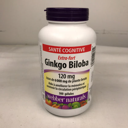 Webber Naturals Ginkgo Biloba 120 mg - 300 Softgels
