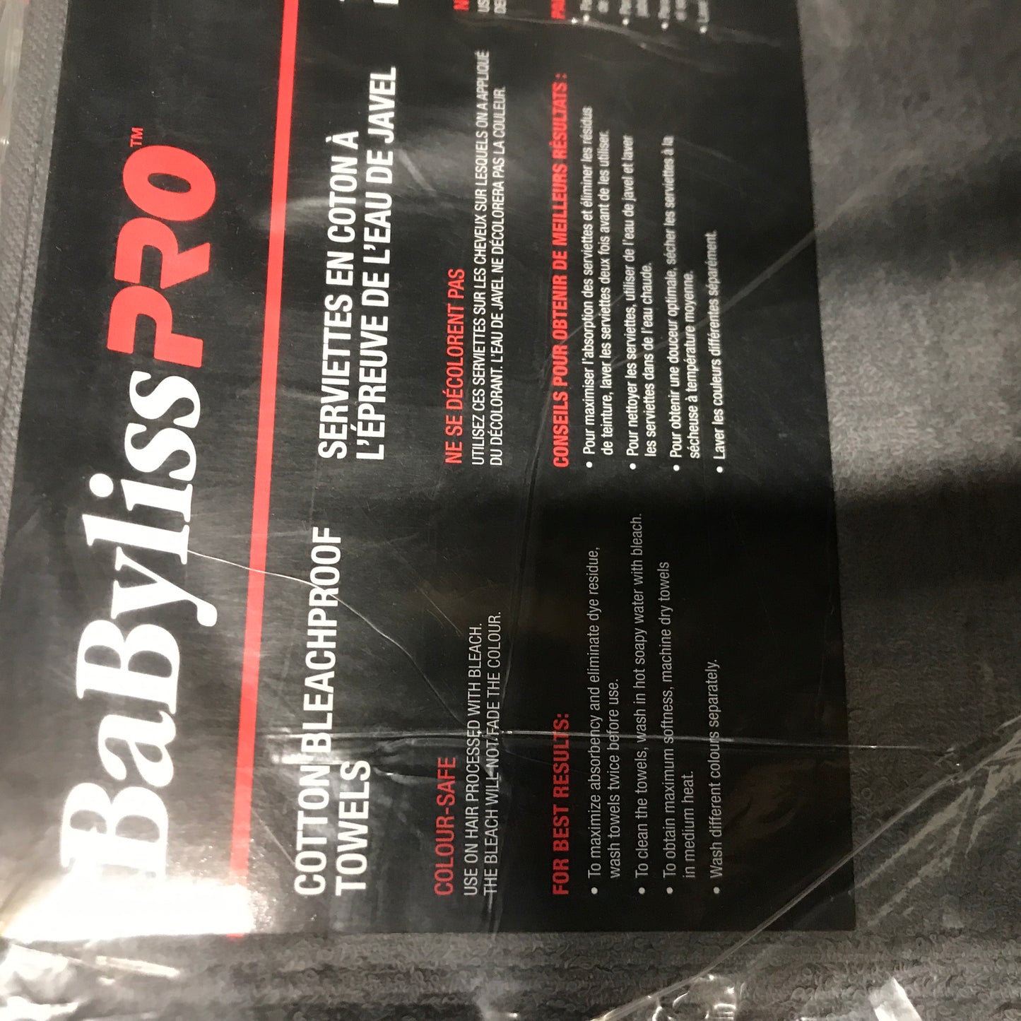 BaBylissPRO Premium Bleach Proof Towels - Dark Grey - 12 Pack