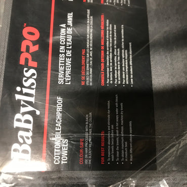 BaBylissPRO Premium Bleach Proof Towels - Dark Grey - 12 Pack