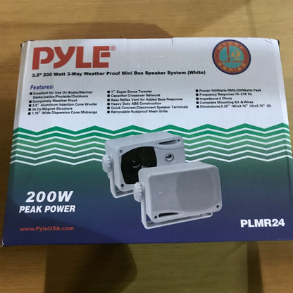 Pyle 3-Way Weatherproof Outdoor Speakers 200W Aluminum Woofer White - 1 Pair