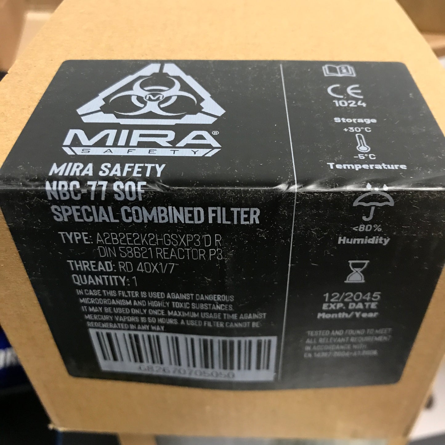 Mira Safety NBC-77 SOF 40mm NATO Filter For Gas Masks - 5 Pack