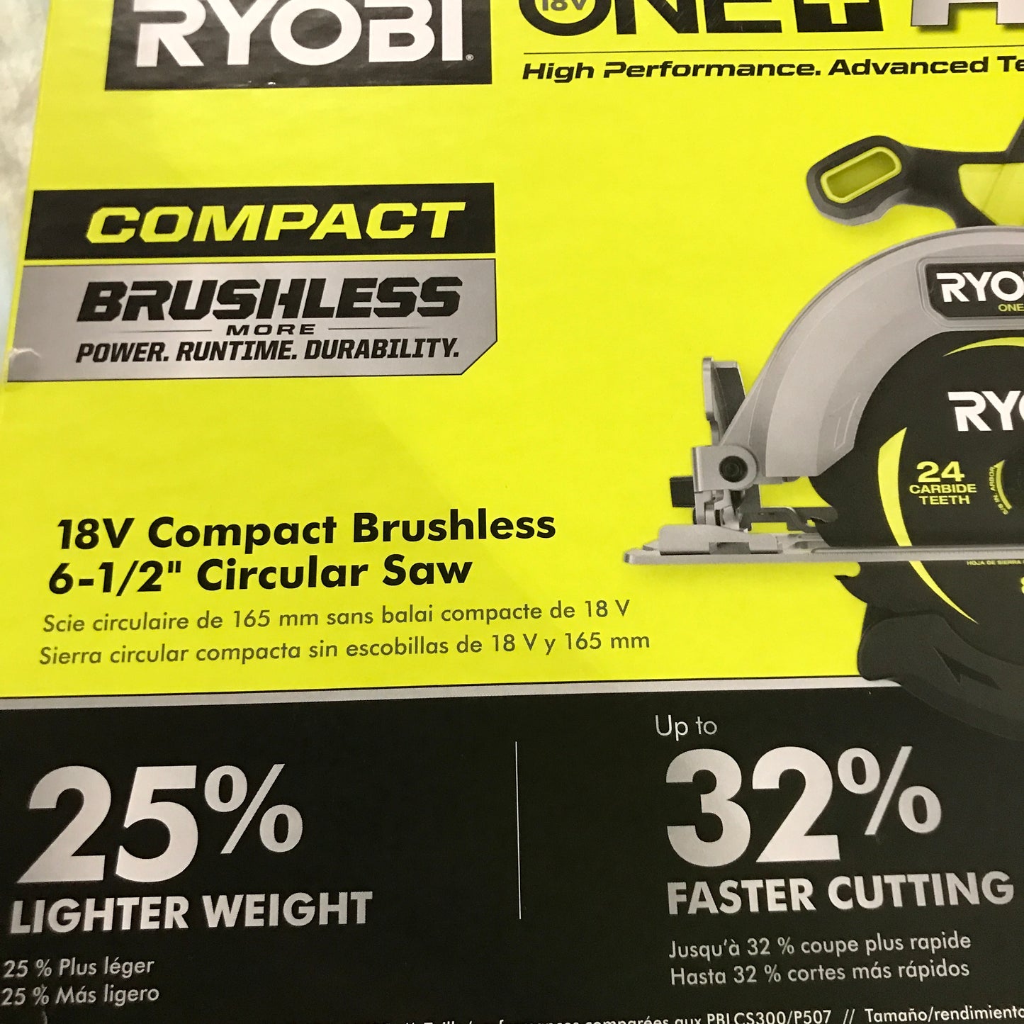 RYOBI 18V ONE+ HP Brushless Cordless Compact 6-1/2-inch Circular Saw (Tool-Only)