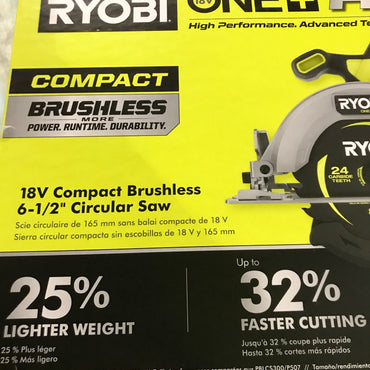 RYOBI 18V ONE+ HP Brushless Cordless Compact 6-1/2-inch Circular Saw (Tool-Only)