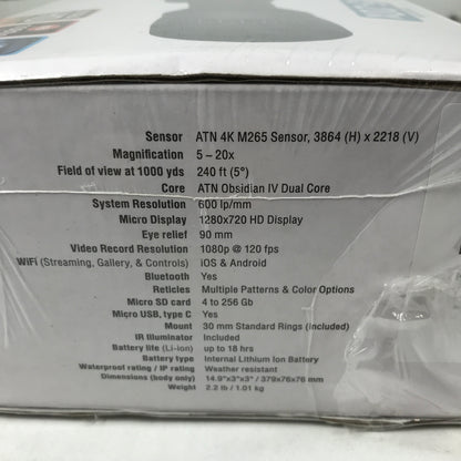 ATN X-Sight 4K Pro 5-20x Smart HD Day/Night Riflescope