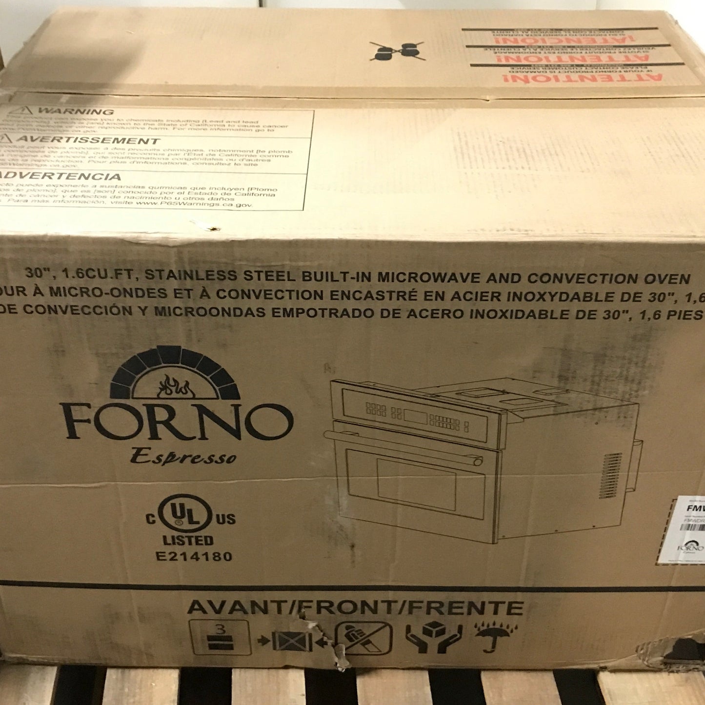 Forno Oliena 30"  Built In Oven & Microwave, 1.6 cu. Ft. - PICK UP ONLY