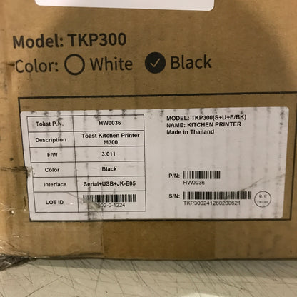 Toast Kitchen Printer TKP300 - Black