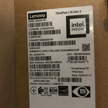 Lenovo ThinkPad L16 Gen 2 Intel (16″)