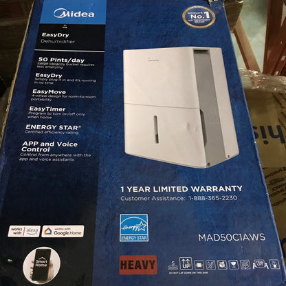 Midea 50 Pint Dehumidifier 4,500 Sq. Ft. - PICK UP ONLY