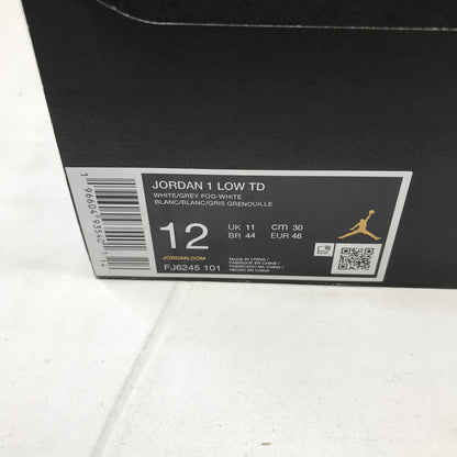 Nike Jordan 1 Low TD Cleat White Grey Fog