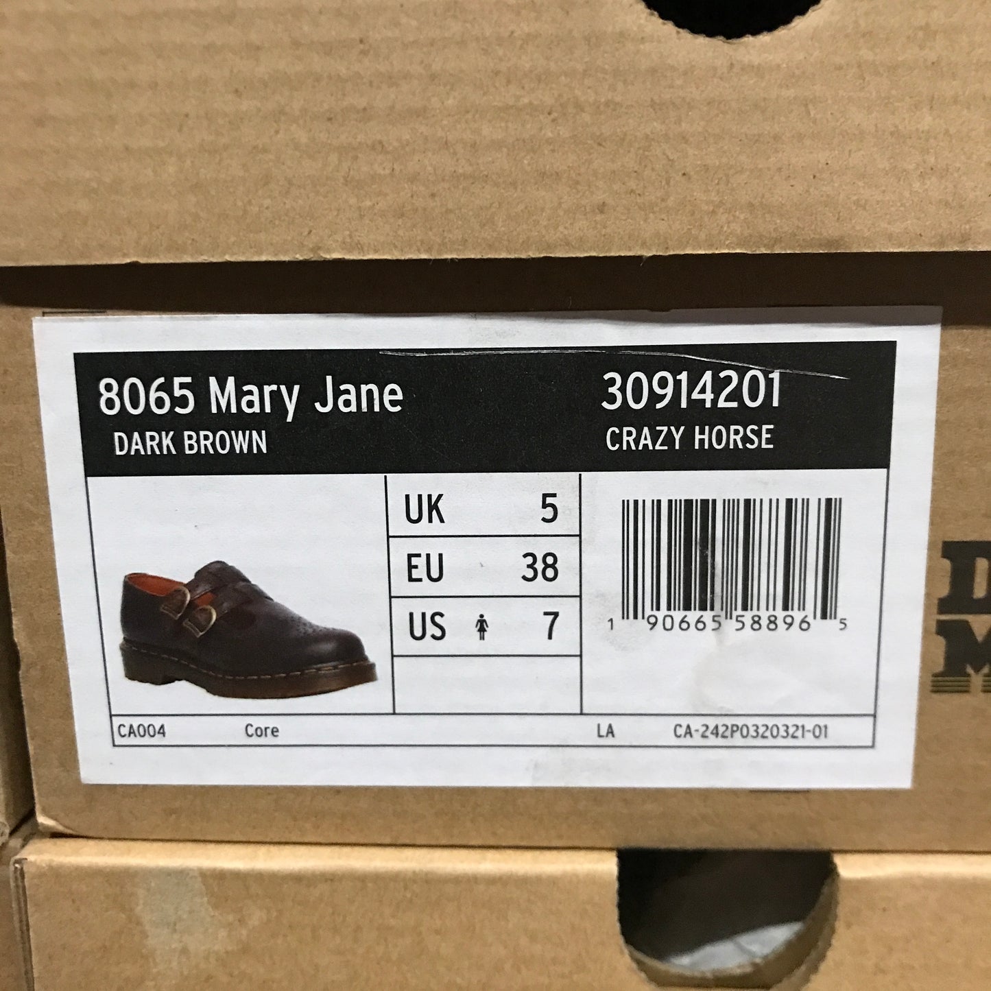 Dr. Martens 8065 Crazy Horse Leather Mary Jane Shoes - Dark Brown