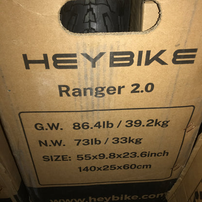 Heybike Ranger 2.0 Folding Fat Tire E-Bike (Black) - PICK UP ONLY