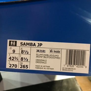 adidas Samba JP Men's Shoes - Silver/Navy