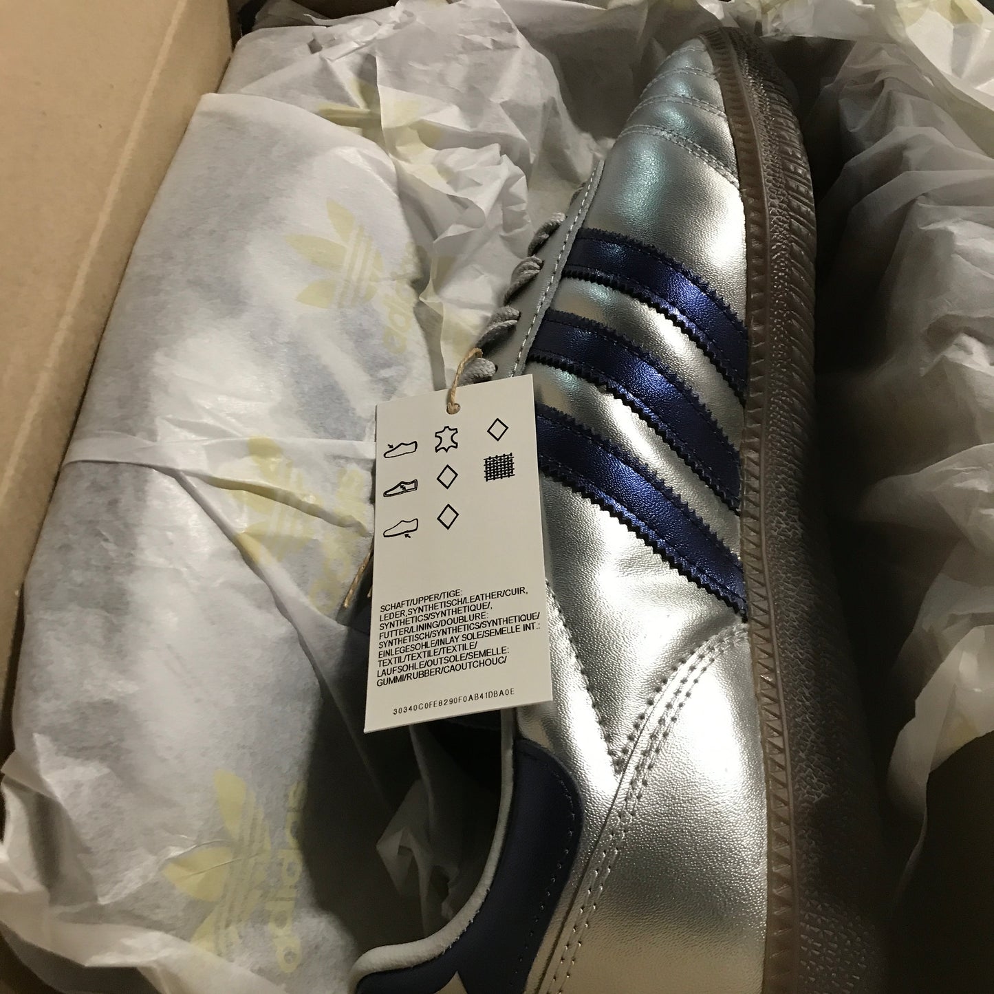 adidas Samba JP Men's Shoes - Silver/Navy