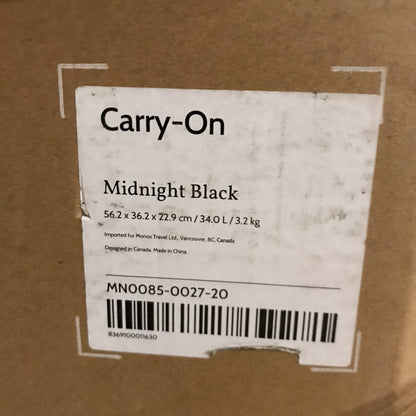 Monos Carry-On Suitcase in Midnight Black