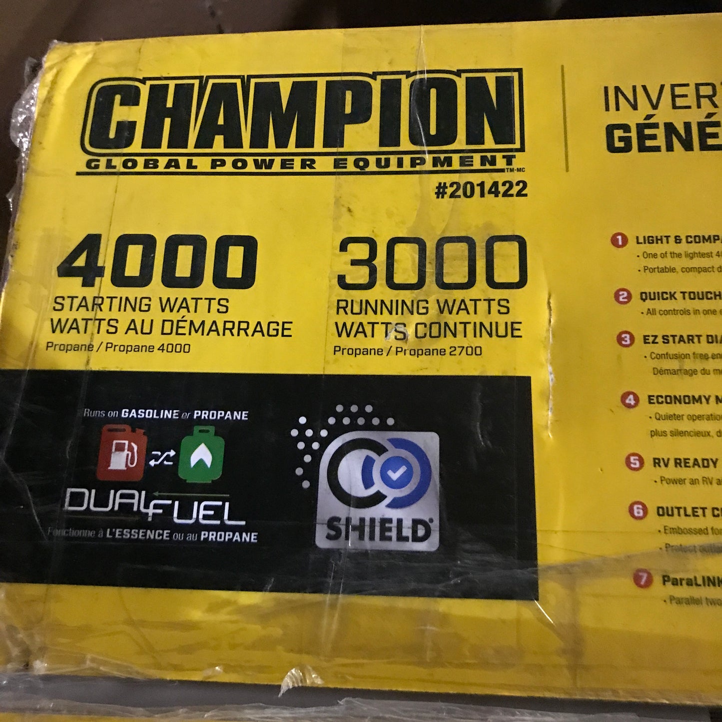 Champion 3000W Running / 4000W Peak Dual Fuel Inverter Generator