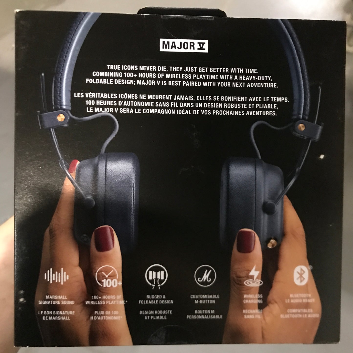Marshall Major V Wireless On-Ear Headphones - Midnight Blue